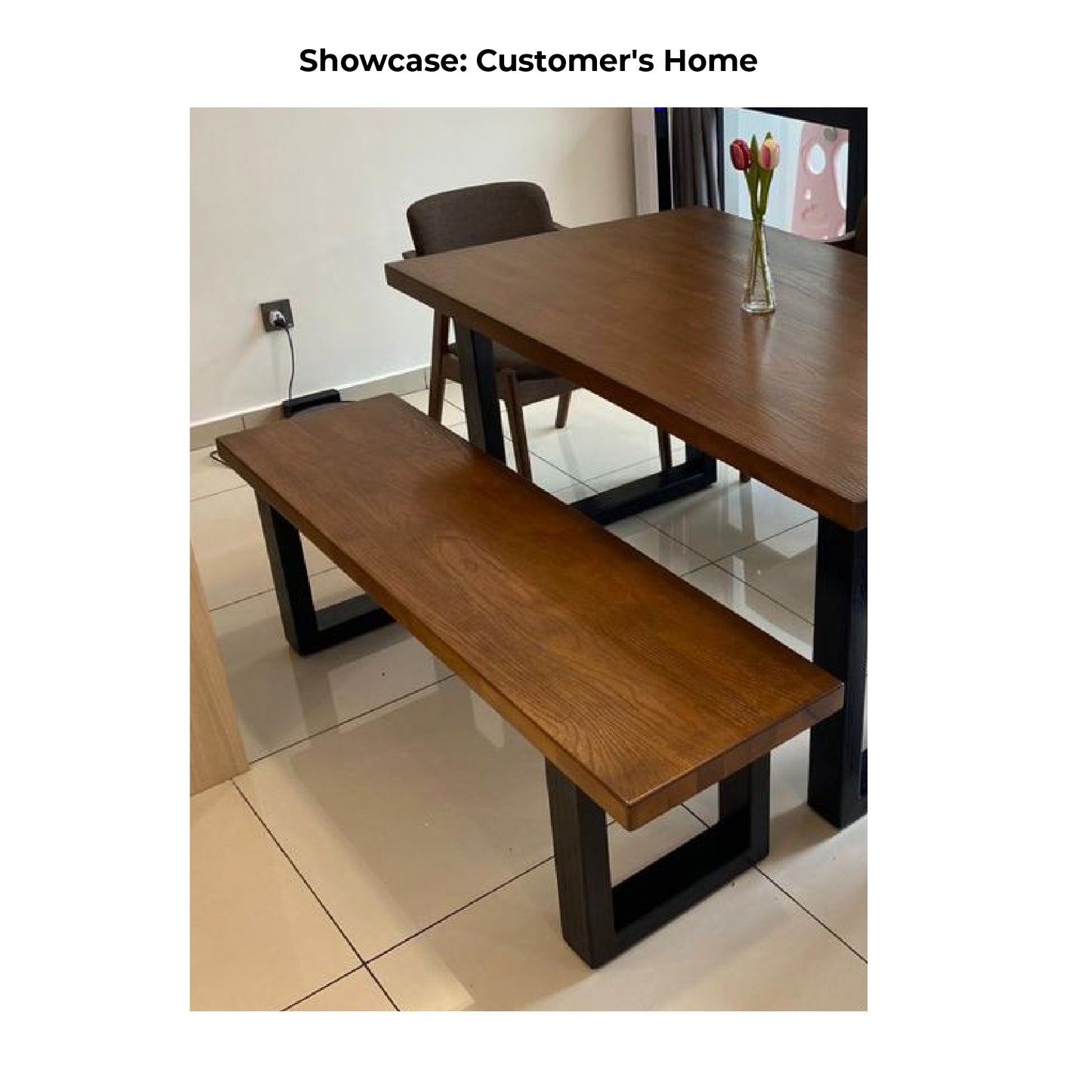 Ruben Solid Wood Bench Walnut