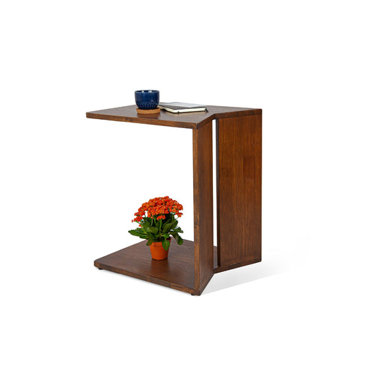Tizzo Solid Wood Side Table Walnut
