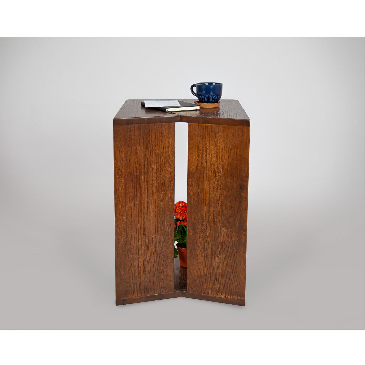 Tizzo Solid Wood Side Table Walnut