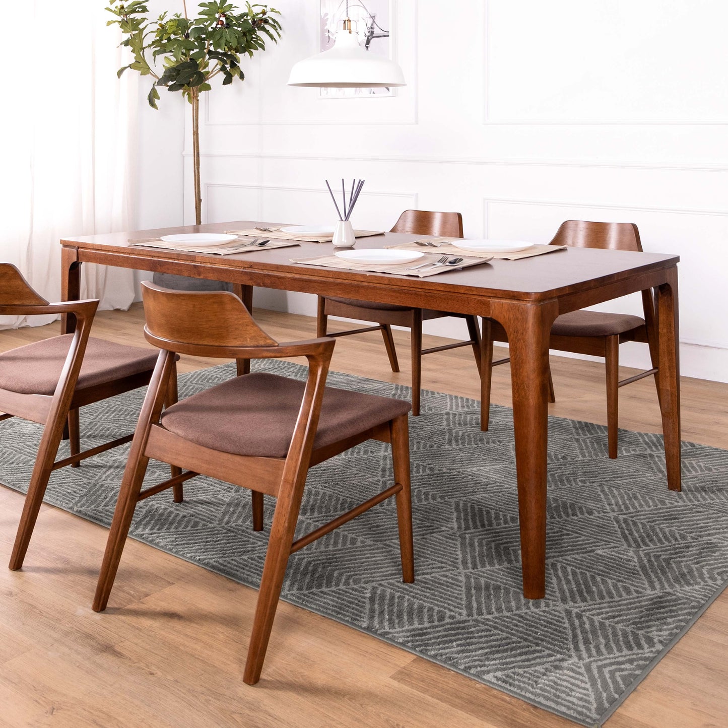 Jacob Rubber Wood 6ft Dining Table Set