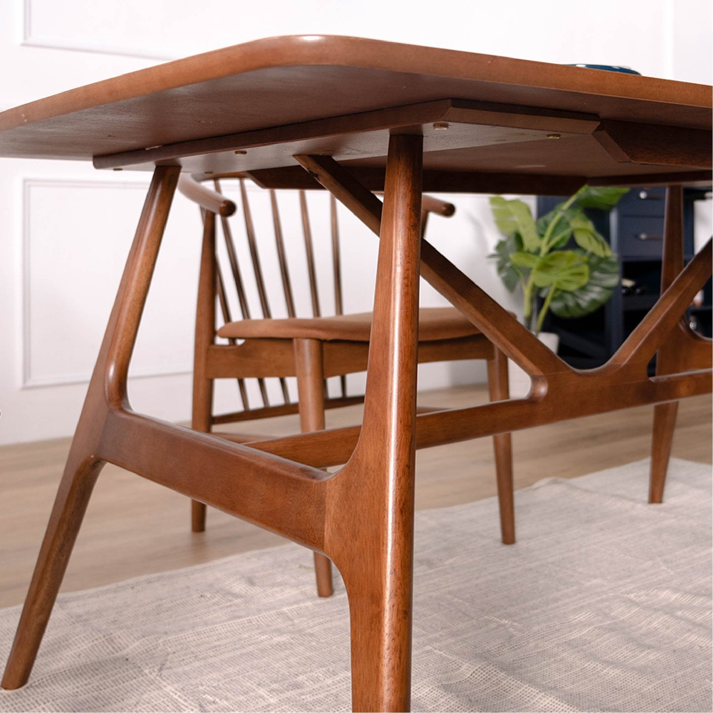 Emily Rubber Wood 5ft Dining Table Set